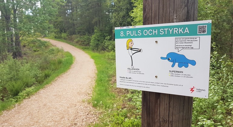 Puls & styrka skyltar Herrljunga elljusspår