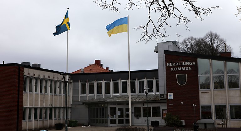Svenska och Ukrainska flaggan