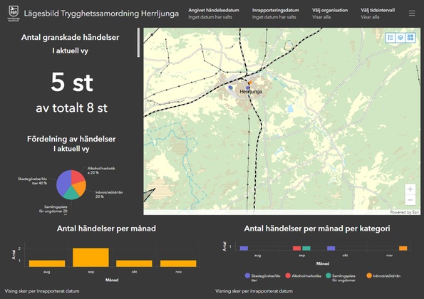 Bild som visar en karta och statistik