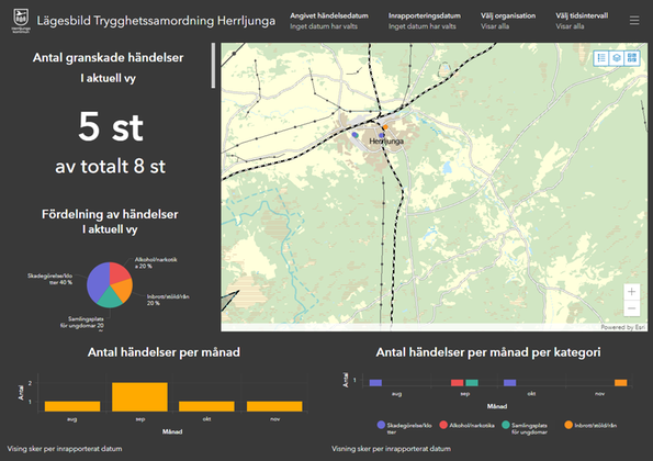 Bild som visar en karta och statistik 