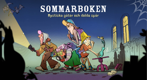 Animerade figurer som smyger omkring i mörkret med ficklampa